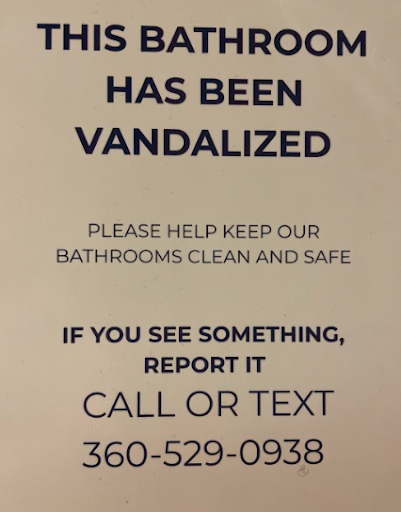 A sign in the Commons bathroom. 
