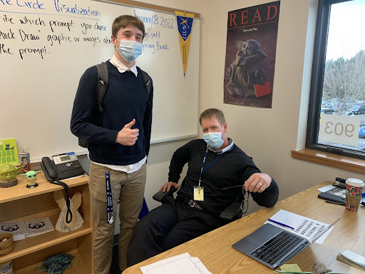 Caden Roth and Mr. Bach after 5th Period AP Literature.
