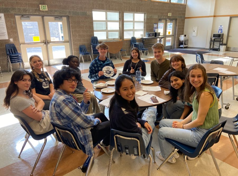 The OHS Equity Committee debriefs after a busy meeting. (Photo credit: Matt Grant)