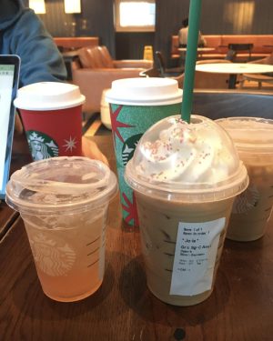 Starbucks holiday drinks are full of promise on a frigid Friday afternoon.