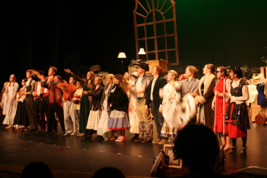 The Into the Woods cast concludes opening night with a final bow