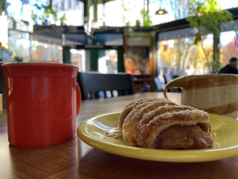 An Americano, Apple flavored Bear Claw, and Chai espresso.