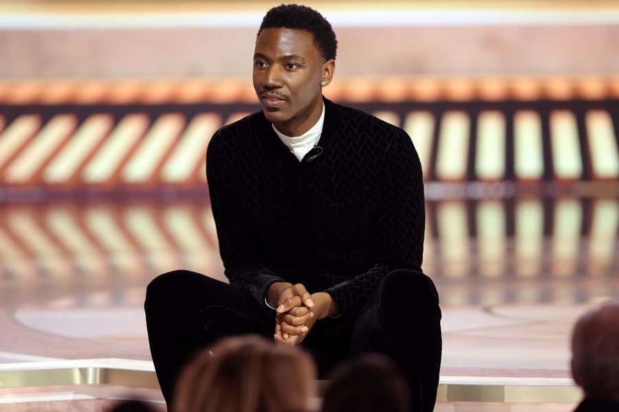 Jerrod Carmichael getting comfortable with his audience at the Golden Globes
