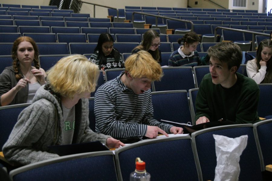 Actors Sam Hacker and Ben Jaudon transfixed by the #lovehate script. The seamless integration of AI-generated text with original Shakespeare was like nothing they'd seen before.