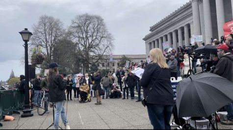 The original protest was to counter SB 5599. They organized on the steps of the capitol building and spoke up.