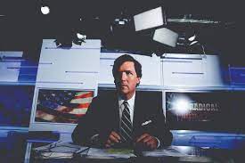 Tucker Carlson at a fox news facility in New York.