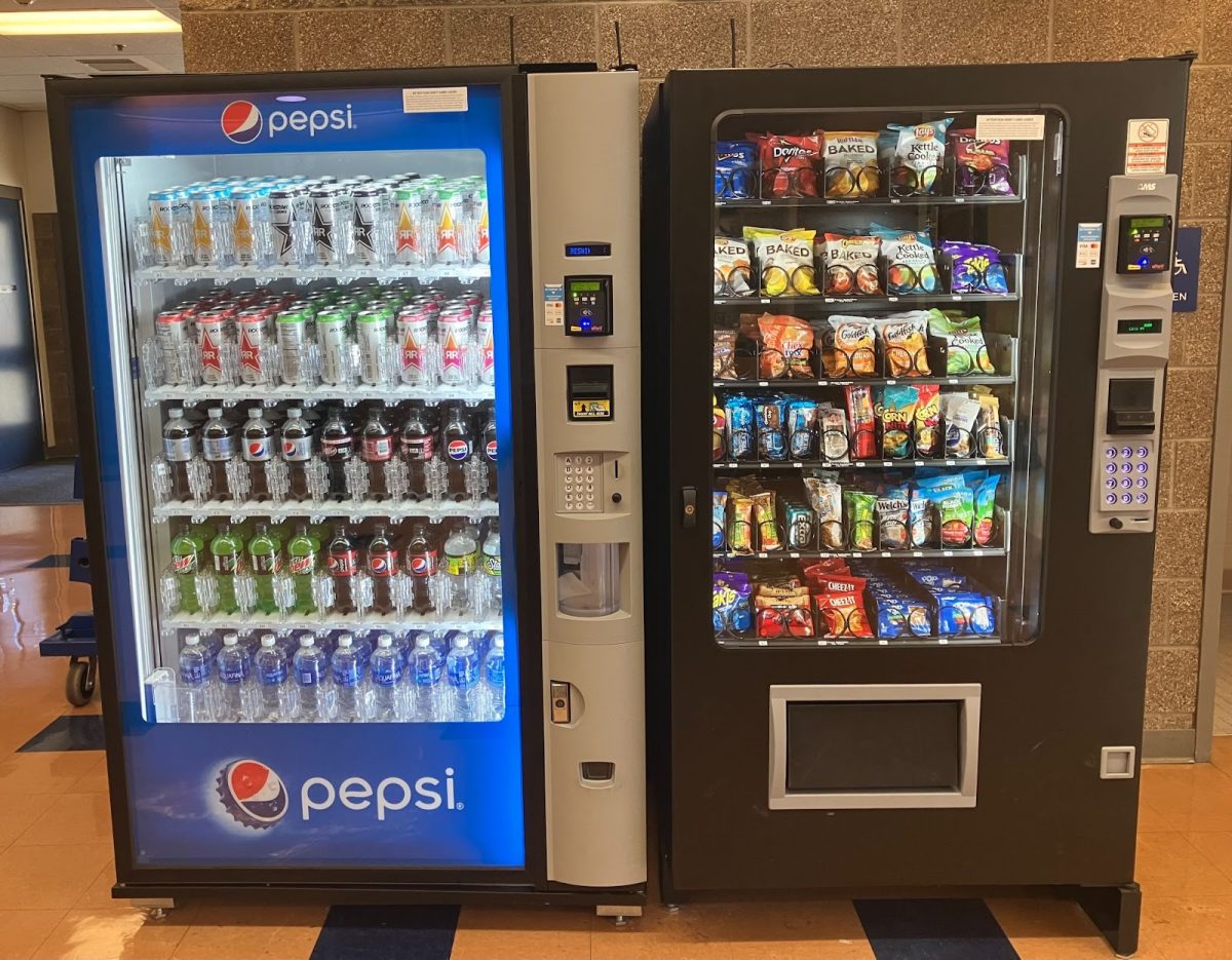 Despite the lower appeal of school snacks, these vending machines always have bustling lines.