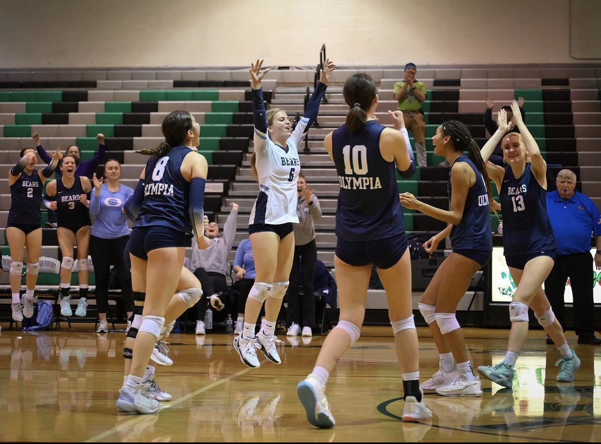 OHS Volleyball earning the title of District Champions and making it to the first seed going into State. Photo courtesy of Stephanie Norton