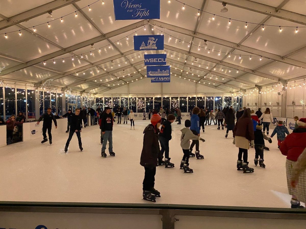 People enjoying their time on the ice this winter season after it’s freshly resurfaced.