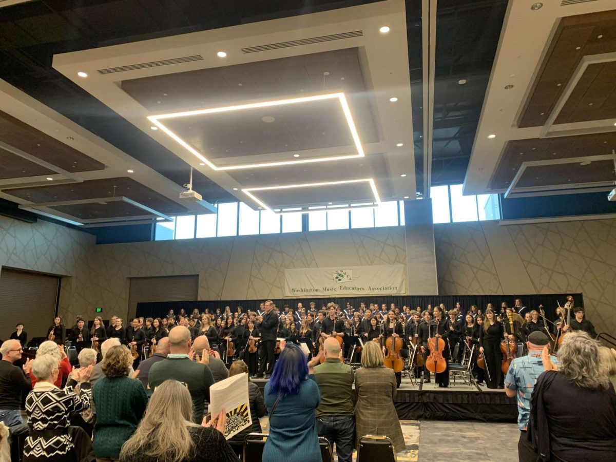 A standing ovation from the audience. "It's really nice that we have the honor to be able to perform for (the hall of fame)". --Declan Spears, choir.