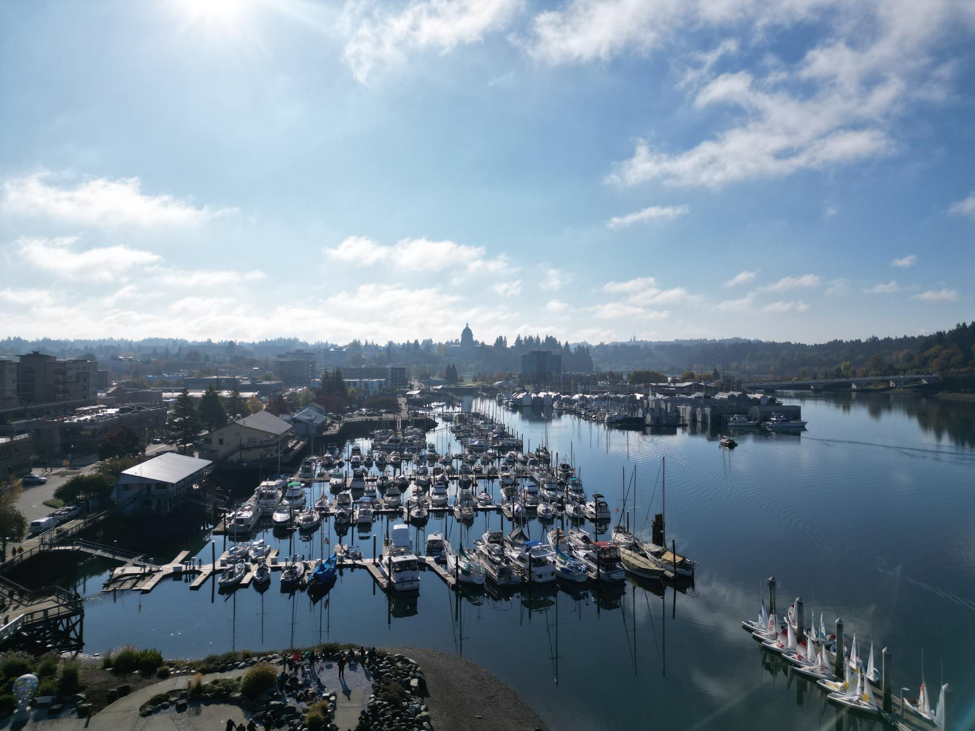 Though Olympia Yacht Club is primarily a marina for boaters, it’s a home for many and a prime location for beautiful water views, even before sunset– the calm water filled with harbor seals and the occasional dolphin all the while reflecting the sky view is enchanting enough.