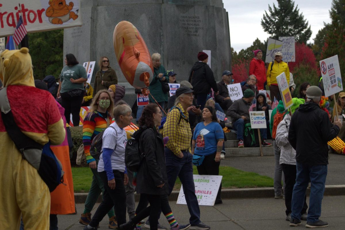 The Olympia community brings patriotism and playful creativity to the Oct. 18th, No Kings rally.