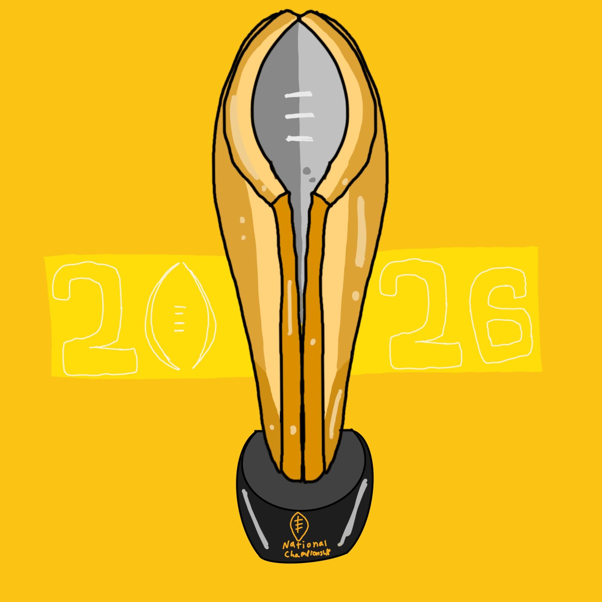 Presentation of the 2026 National Championship trophy - Art by Lila Eygabroat