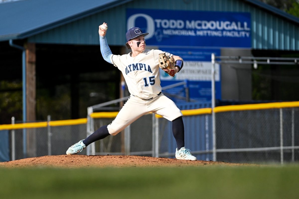 Precision and power from Olympia's pitcher, Aiden Lochart